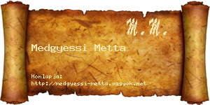 Medgyessi Metta névjegykártya